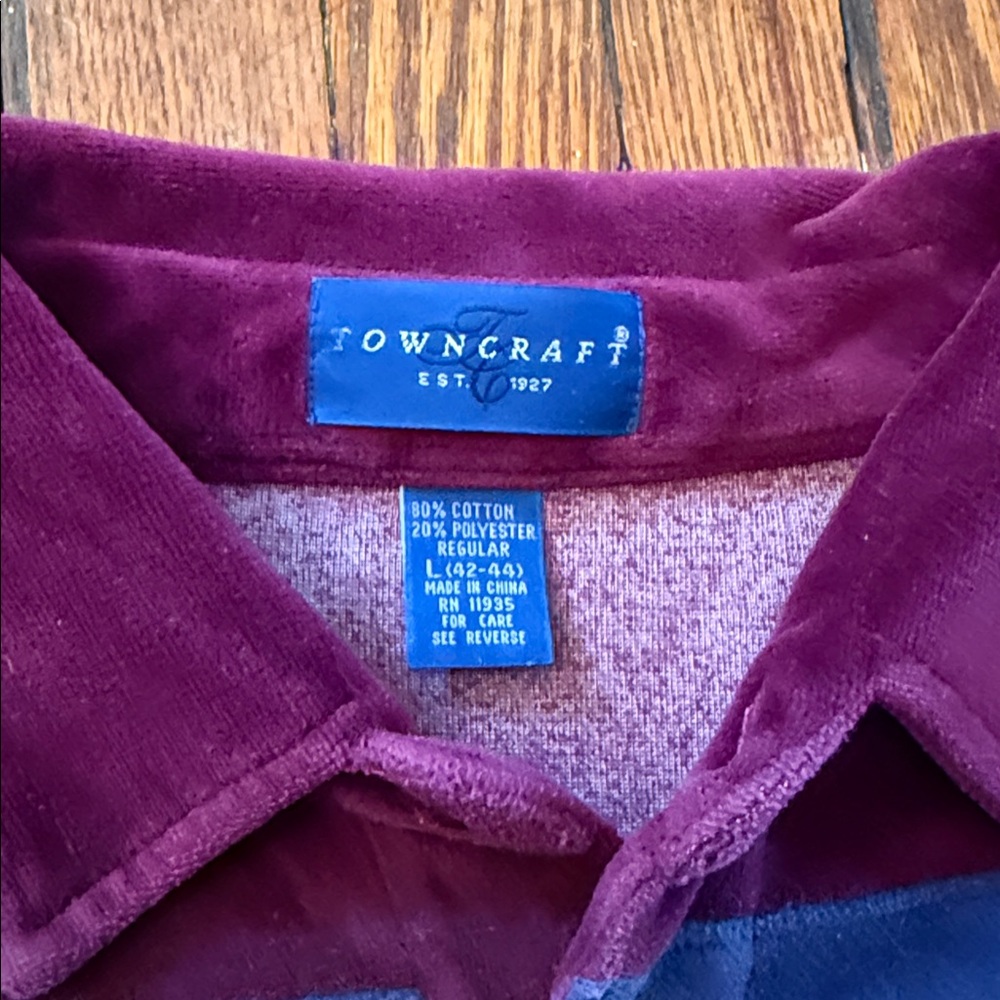 90’s Velour Vintage Rugby Style Collared Shirt - Picture 3 of 11